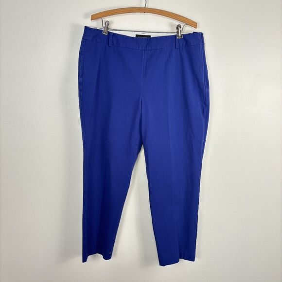 Talbots Heritage Women’s Size 16 Blue Cotton Blend Side Zip Ankle Pant READ - Picture 1 of 7
